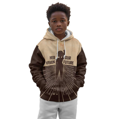 Her Vision Our Future Kid Hoodie Influential Black Women Inventors and Pioneers - African Pride