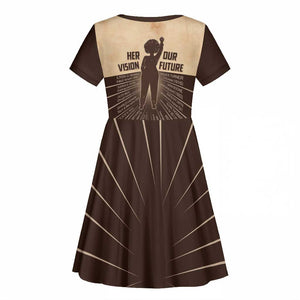 Her Vision Our Future Kid Short Sleeve Dress Influential Black Women Inventors and Pioneers - African Pride