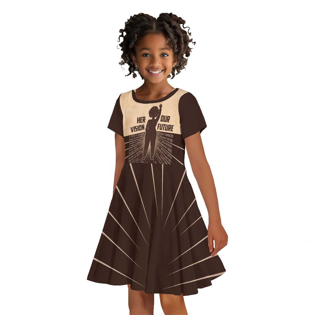 Her Vision Our Future Kid Short Sleeve Dress Influential Black Women Inventors and Pioneers - African Pride