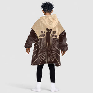 Her Vision Our Future Kid Wearable Blanket Hoodie Influential Black Women Inventors and Pioneers - African Pride