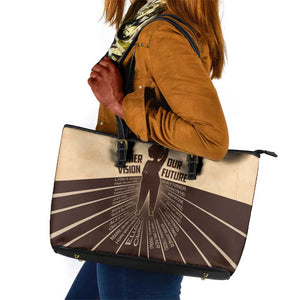 Her Vision Our Future Leather Tote Bag Influential Black Women Inventors and Pioneers - African Pride