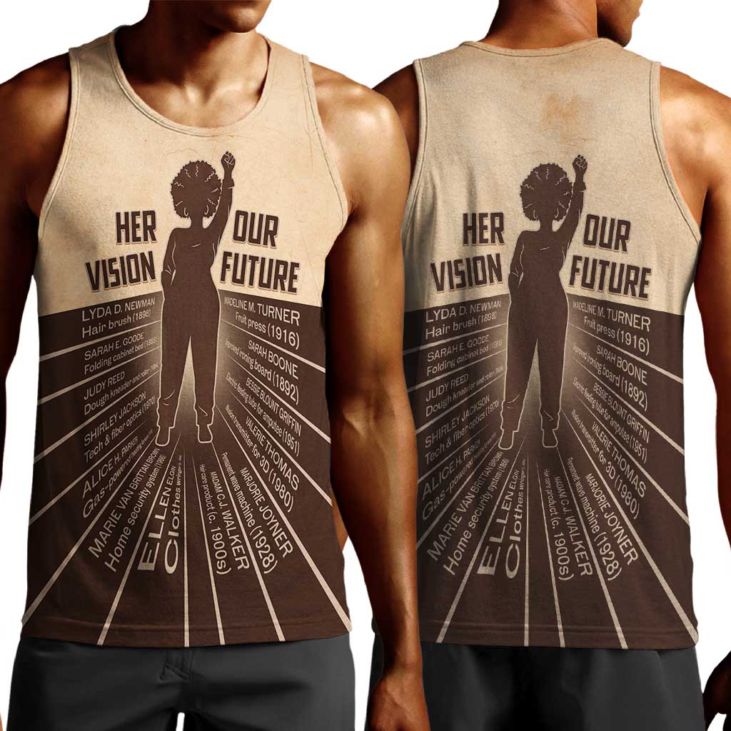 Her Vision Our Future Men Tank Top Influential Black Women Inventors and Pioneers - African Pride