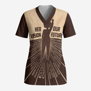 Her Vision Our Future Scrub Top Influential Black Women Inventors and Pioneers - African Pride