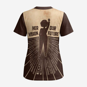 Her Vision Our Future Scrub Top Influential Black Women Inventors and Pioneers - African Pride