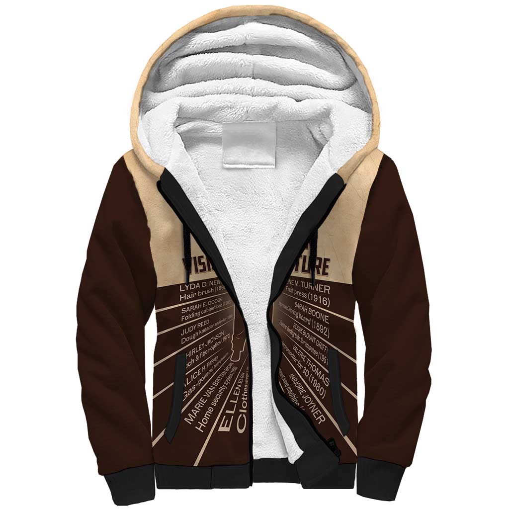 Her Vision Our Future Sherpa Hoodie Influential Black Women Inventors and Pioneers - African Pride