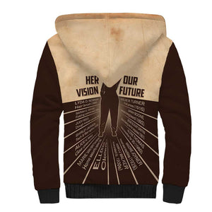 Her Vision Our Future Sherpa Hoodie Influential Black Women Inventors and Pioneers - African Pride