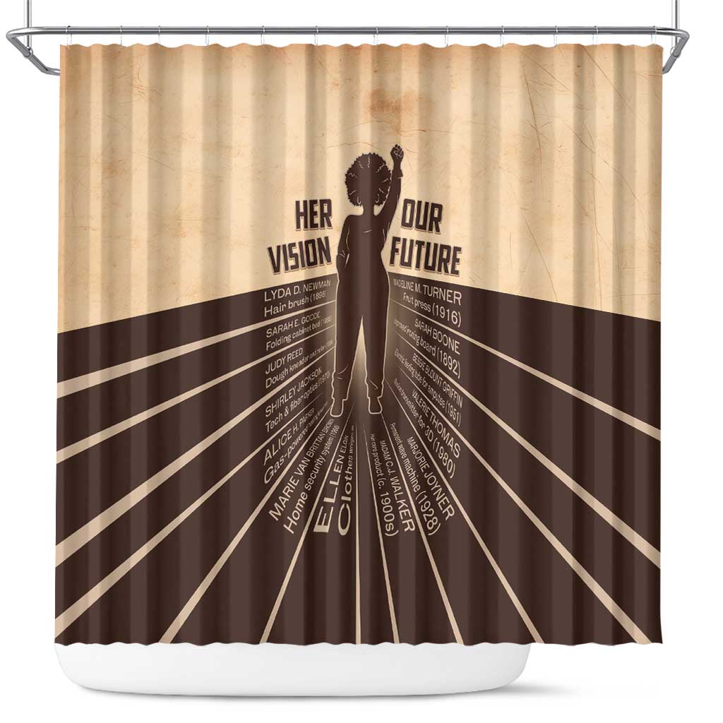 Her Vision Our Future Shower Curtain Influential Black Women Inventors and Pioneers - African Pride