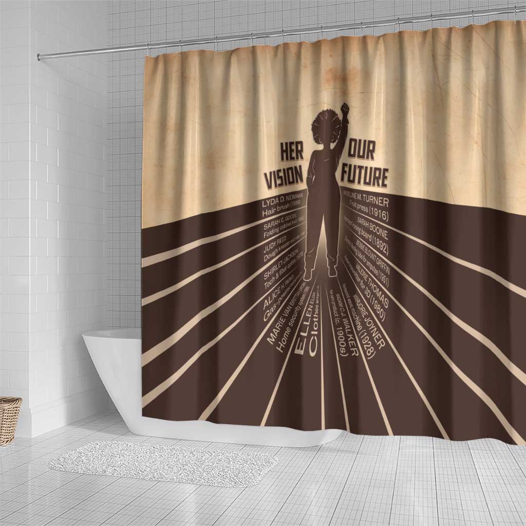 Her Vision Our Future Shower Curtain Influential Black Women Inventors and Pioneers - African Pride