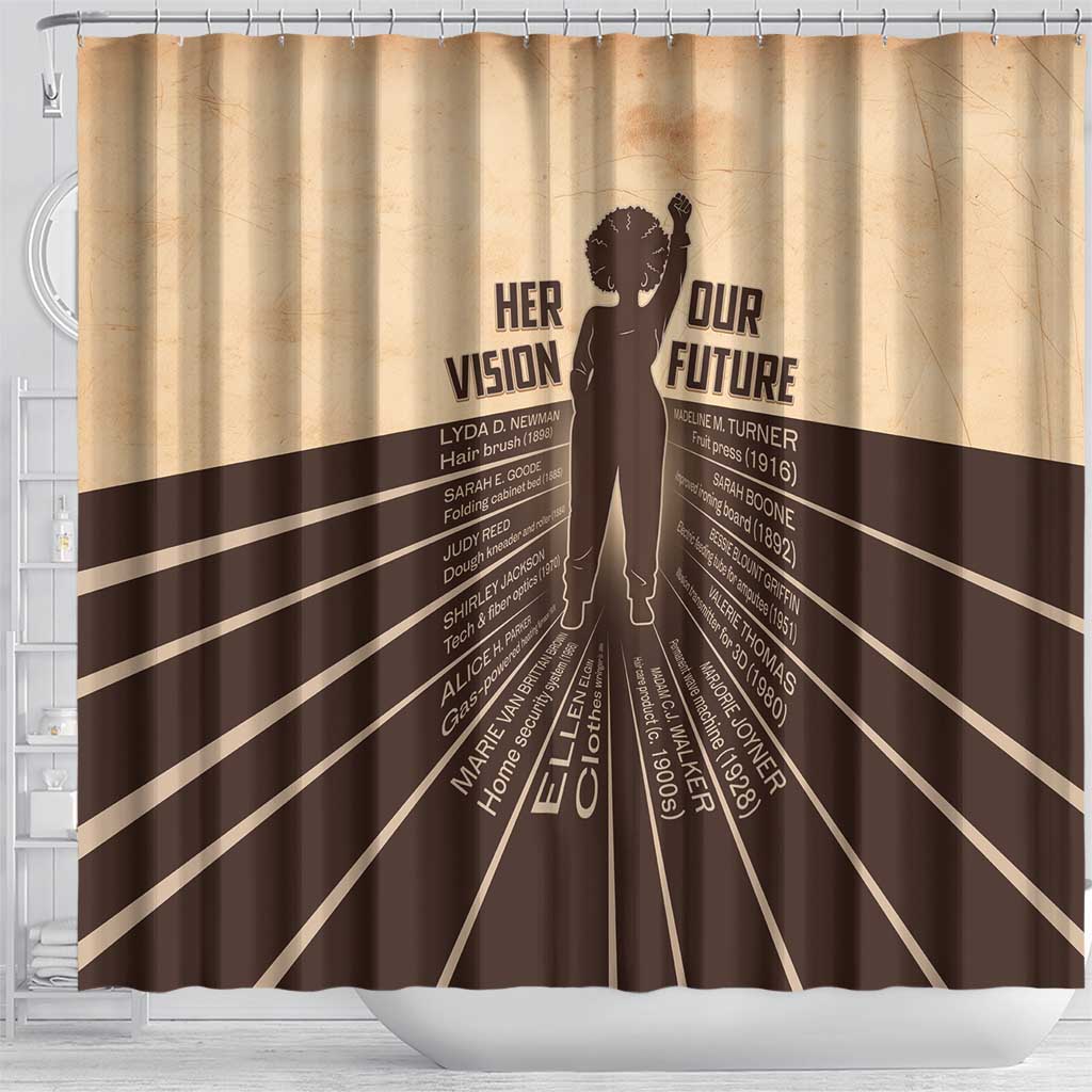 Her Vision Our Future Shower Curtain Influential Black Women Inventors and Pioneers - African Pride