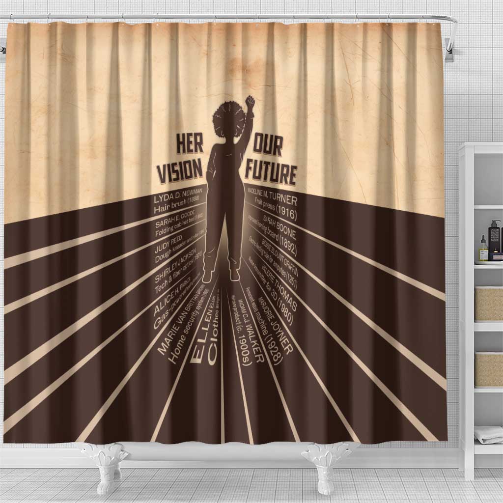 Her Vision Our Future Shower Curtain Influential Black Women Inventors and Pioneers - African Pride