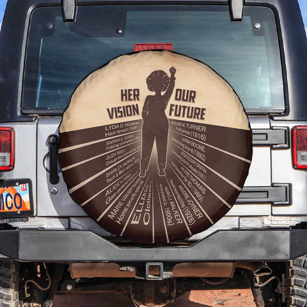 Her Vision Our Future Spare Tire Cover Influential Black Women Inventors and Pioneers - African Pride