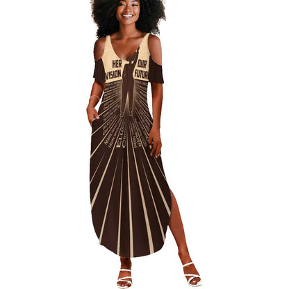 Her Vision Our Future Summer Maxi Dress Influential Black Women Inventors and Pioneers - African Pride