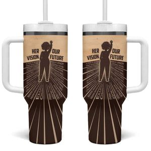 Her Vision Our Future Tumbler With Handle Influential Black Women Inventors and Pioneers - African Pride