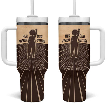 Her Vision Our Future Tumbler With Handle Influential Black Women Inventors and Pioneers - African Pride