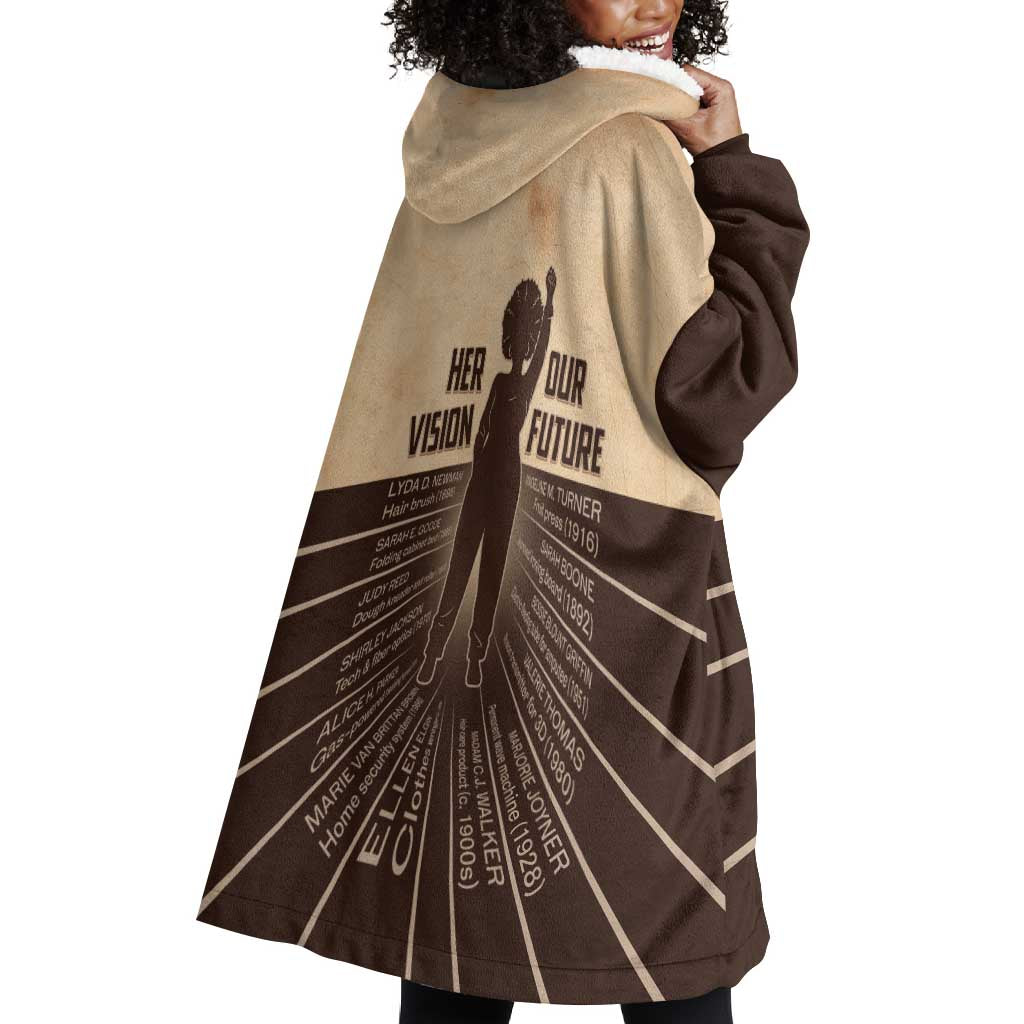 Her Vision Our Future Wearable Blanket Hoodie Influential Black Women Inventors and Pioneers - African Pride
