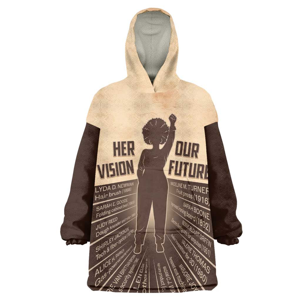 Her Vision Our Future Wearable Blanket Hoodie Influential Black Women Inventors and Pioneers - African Pride