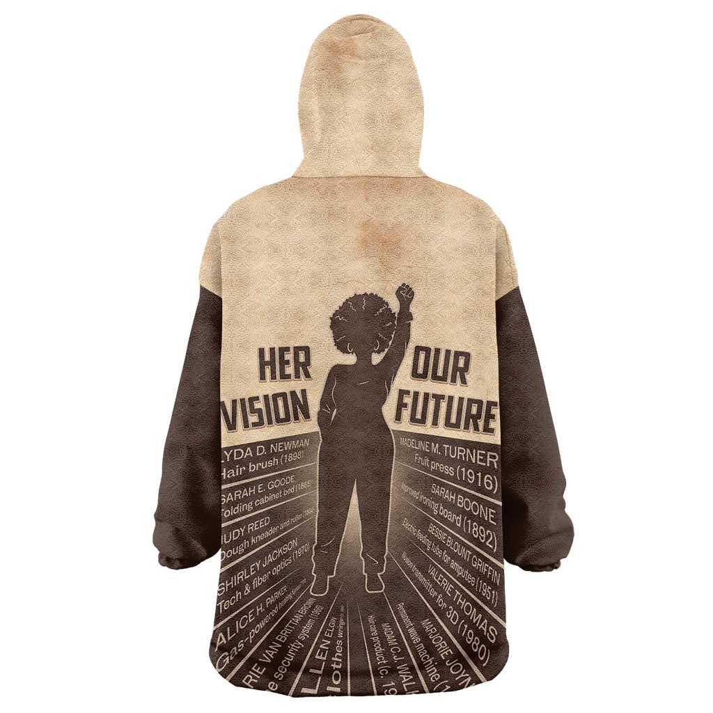 Her Vision Our Future Wearable Blanket Hoodie Influential Black Women Inventors and Pioneers - African Pride