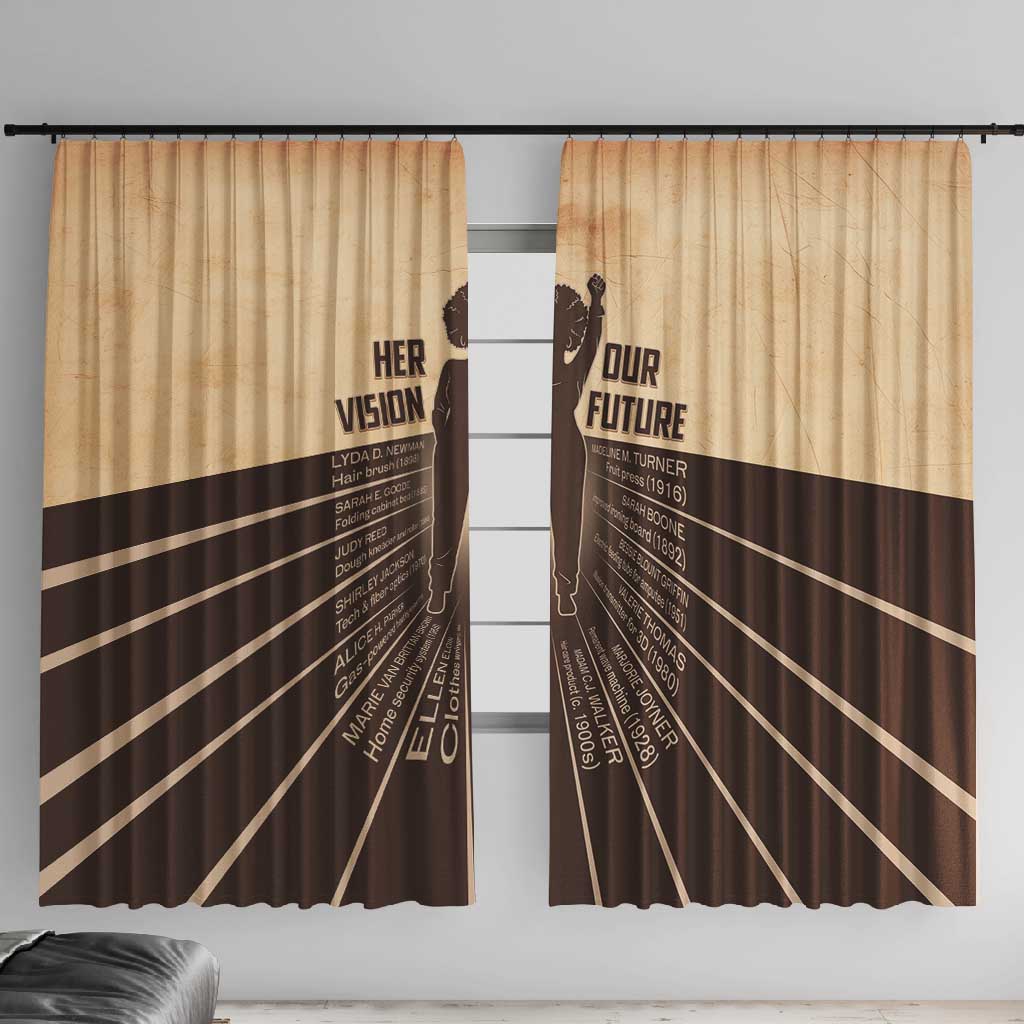 Her Vision Our Future Window Curtain Influential Black Women Inventors and Pioneers - African Pride