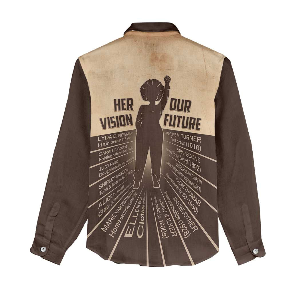 Her Vision Our Future Women Casual Shirt Influential Black Women Inventors and Pioneers - African Pride