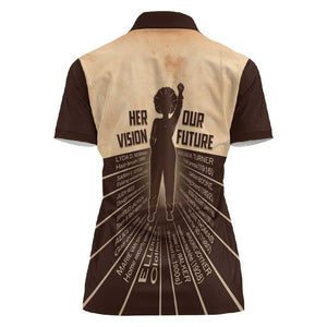 Her Vision Our Future Women Polo Shirt Influential Black Women Inventors and Pioneers - African Pride