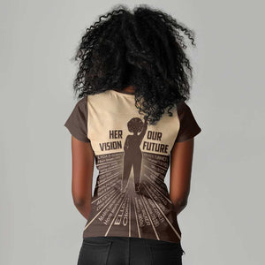 Her Vision Our Future Women V-Neck T-Shirt Influential Black Women Inventors and Pioneers - African Pride