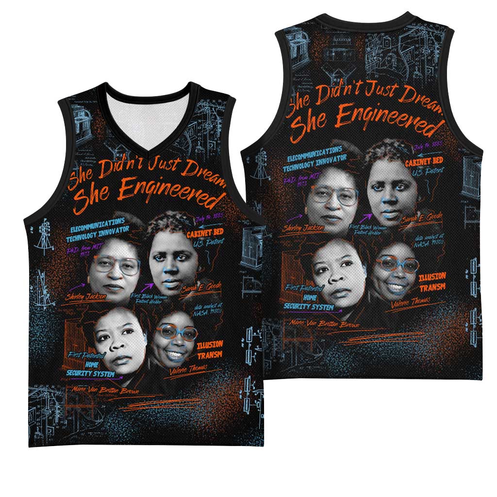 She Didn't Just Dream She Engineered Basketball Jersey Trailblazing Black Women Innovators - African Pride