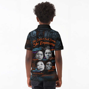 She Didn't Just Dream She Engineered Kid Polo Shirt Trailblazing Black Women Innovators - African Pride