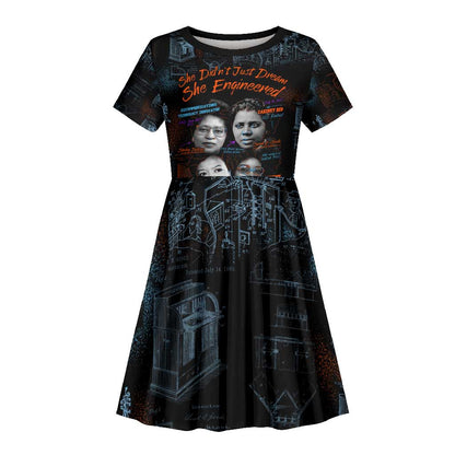 She Didn't Just Dream She Engineered Kid Short Sleeve Dress Trailblazing Black Women Innovators - African Pride