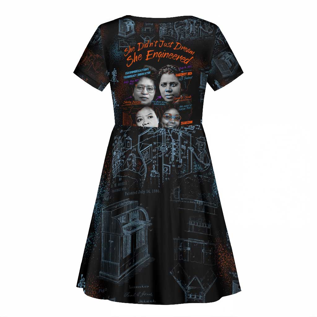 She Didn't Just Dream She Engineered Kid Short Sleeve Dress Trailblazing Black Women Innovators - African Pride