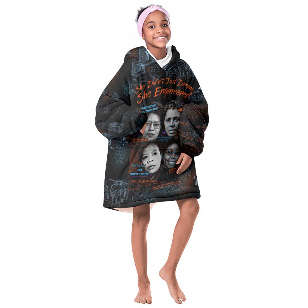 She Didn't Just Dream She Engineered Kid Wearable Blanket Hoodie Trailblazing Black Women Innovators - African Pride
