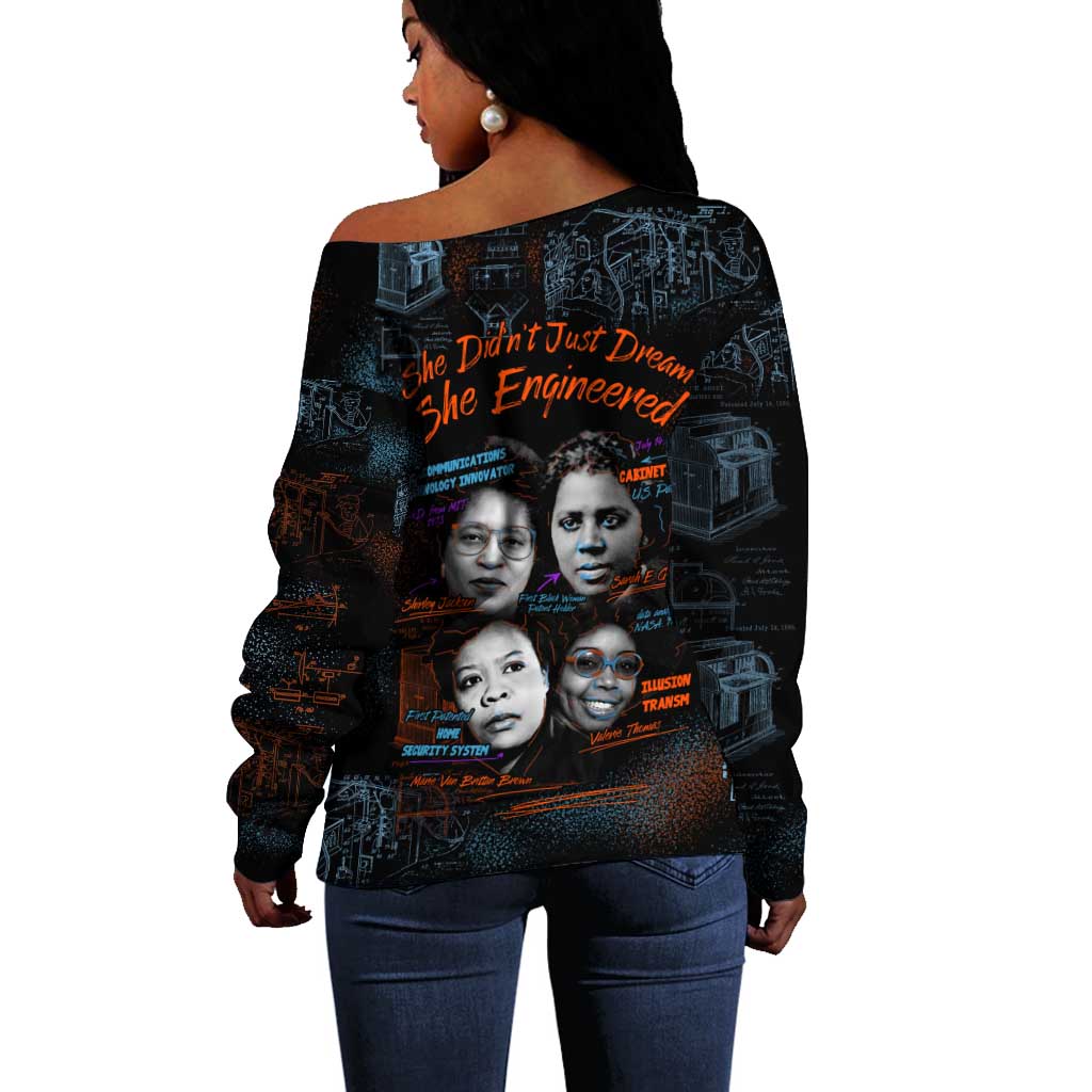 She Didn't Just Dream She Engineered Off Shoulder Sweater Trailblazing Black Women Innovators - African Pride