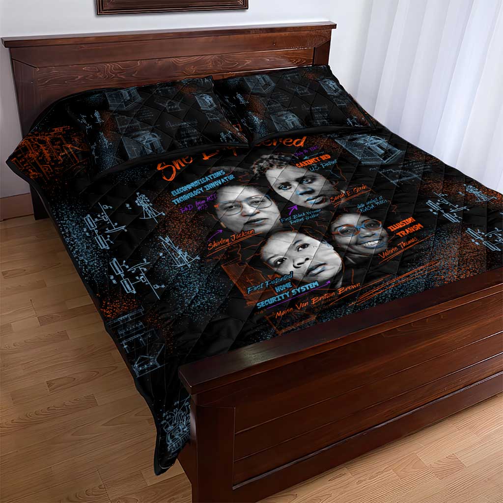 She Didn't Just Dream She Engineered Quilt Bed Set Trailblazing Black Women Innovators - African Pride