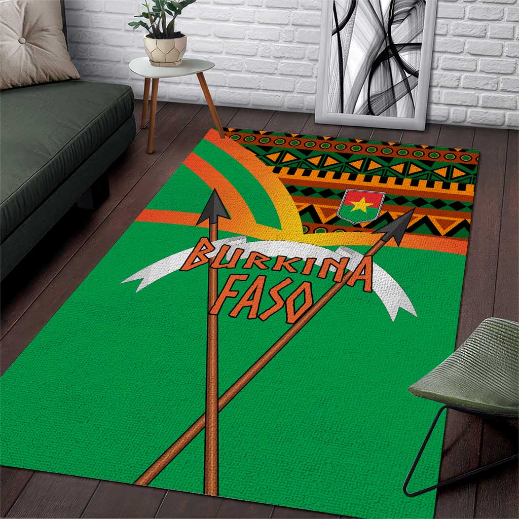Burkina Faso Heritage Area Rug Tribal Spears and National Emblem - African Pride
