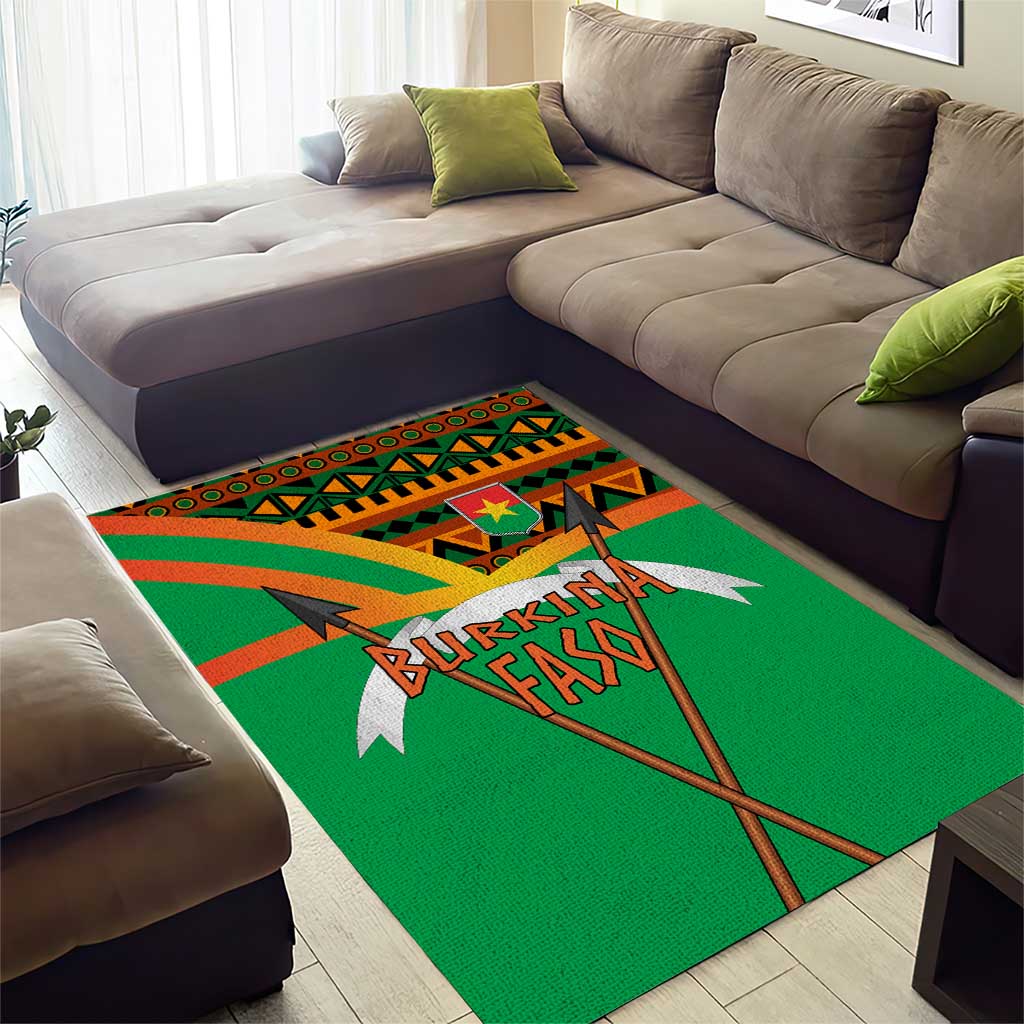 Burkina Faso Heritage Area Rug Tribal Spears and National Emblem - African Pride