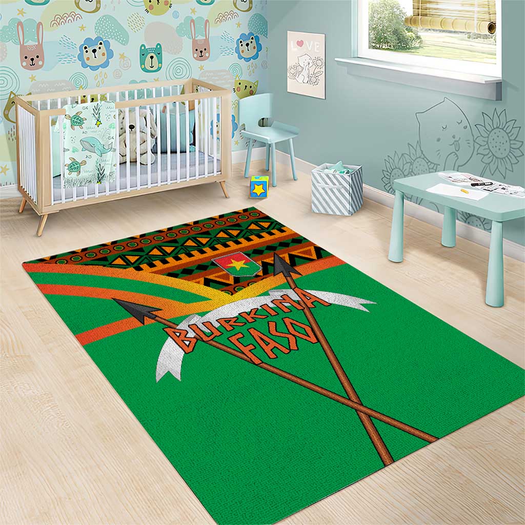 Burkina Faso Heritage Area Rug Tribal Spears and National Emblem - African Pride