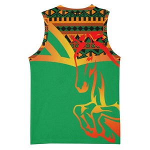 Burkina Faso Heritage Basketball Jersey Tribal Spears and National Emblem - African Pride