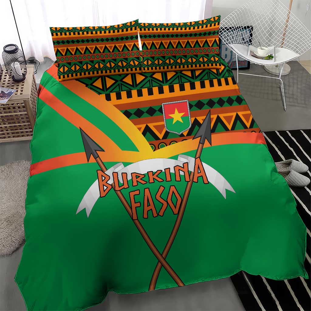 Burkina Faso Heritage Bedding Set Tribal Spears and National Emblem - African Pride