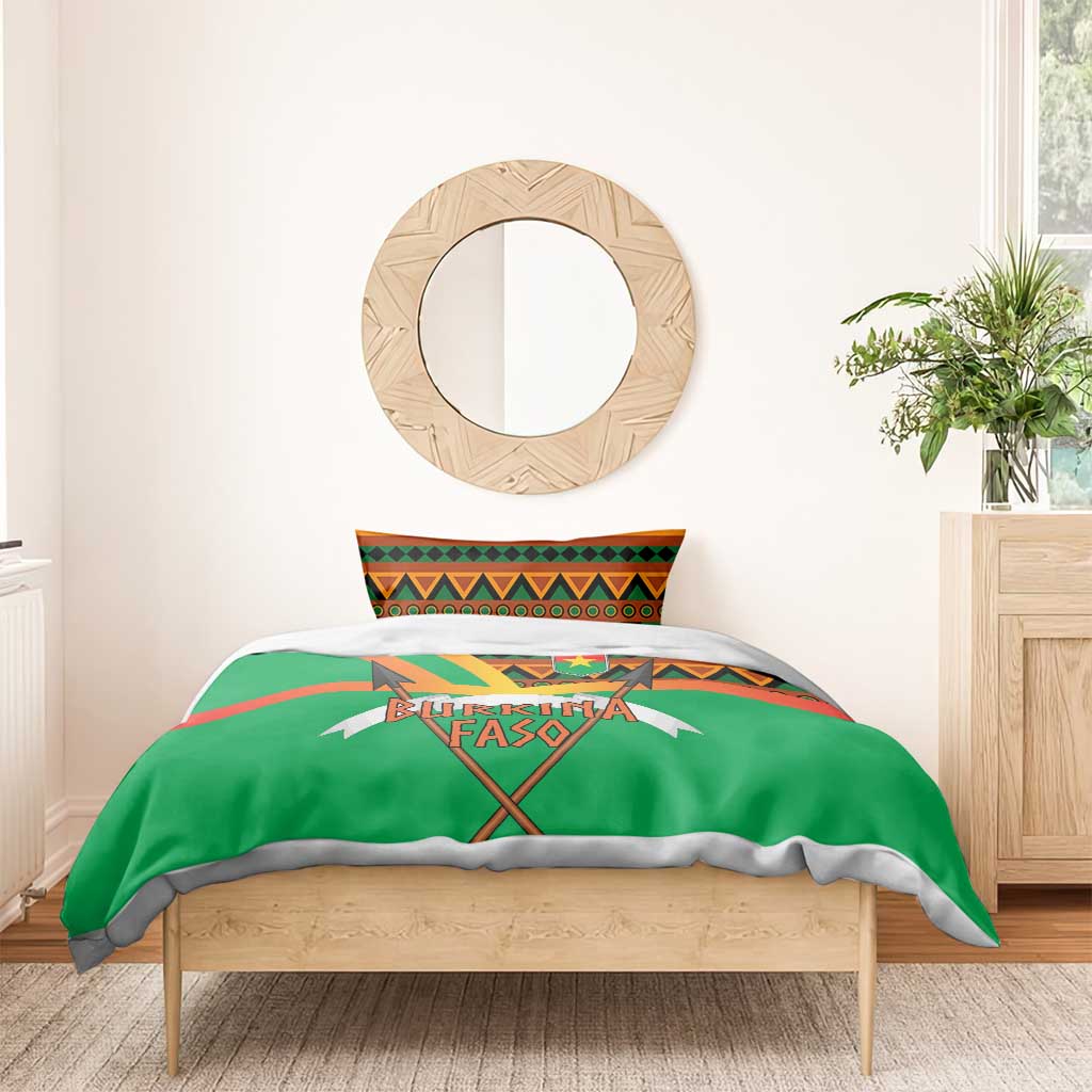 Burkina Faso Heritage Bedding Set Tribal Spears and National Emblem - African Pride