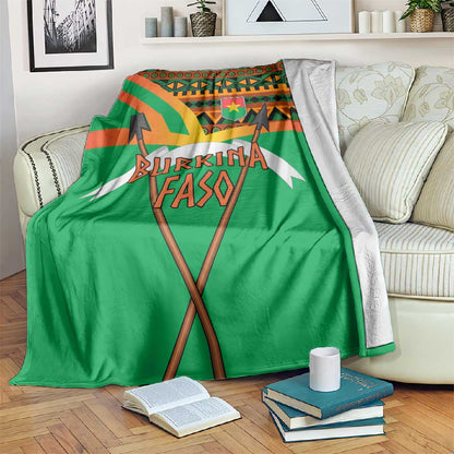 Burkina Faso Heritage Blanket Tribal Spears and National Emblem - African Pride