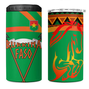 Burkina Faso Heritage 4 in 1 Can Cooler Tumbler Tribal Spears and National Emblem - African Pride