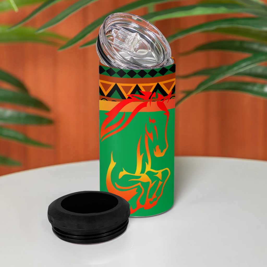 Burkina Faso Heritage 4 in 1 Can Cooler Tumbler Tribal Spears and National Emblem - African Pride