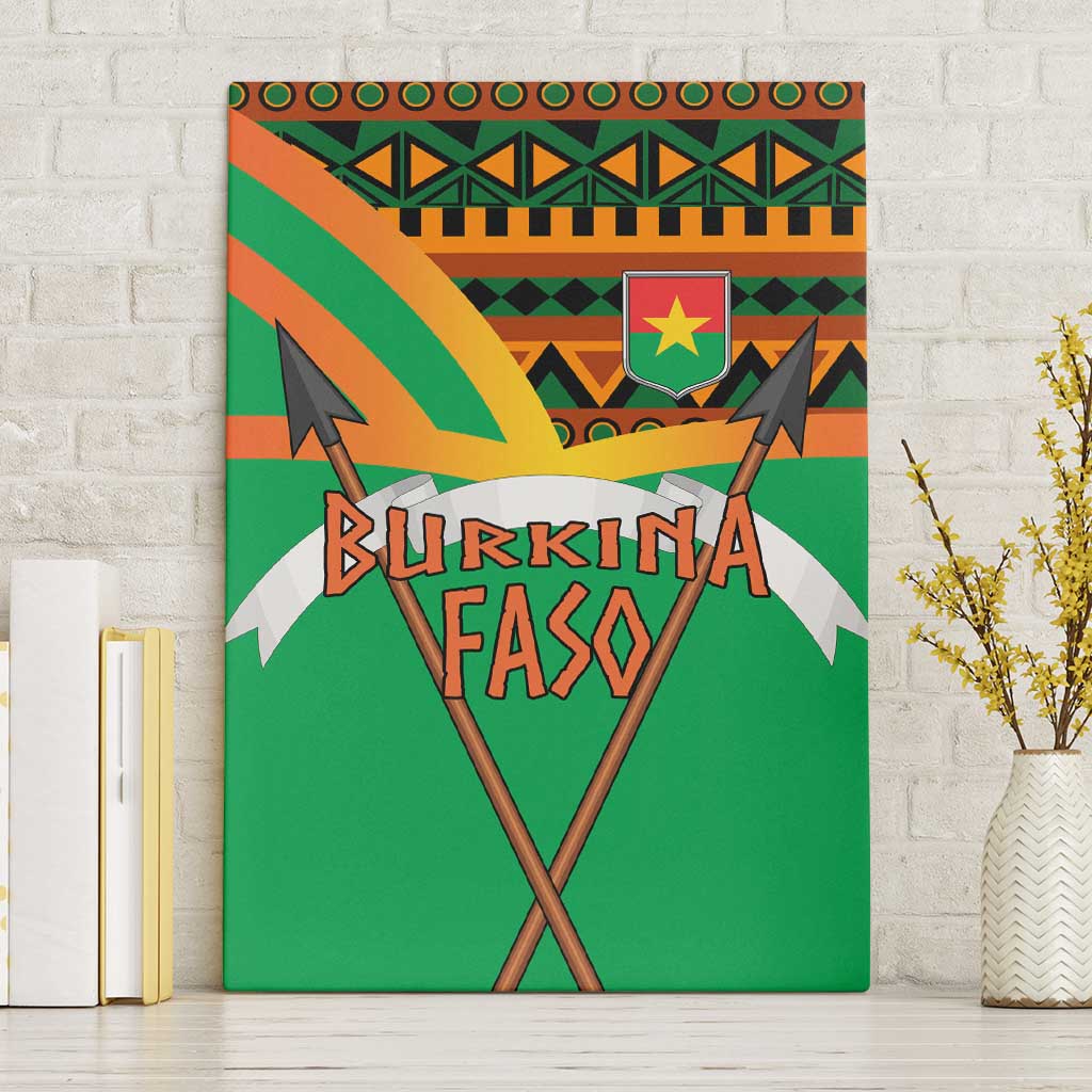 Burkina Faso Heritage Canvas Wall Art Tribal Spears and National Emblem - African Pride