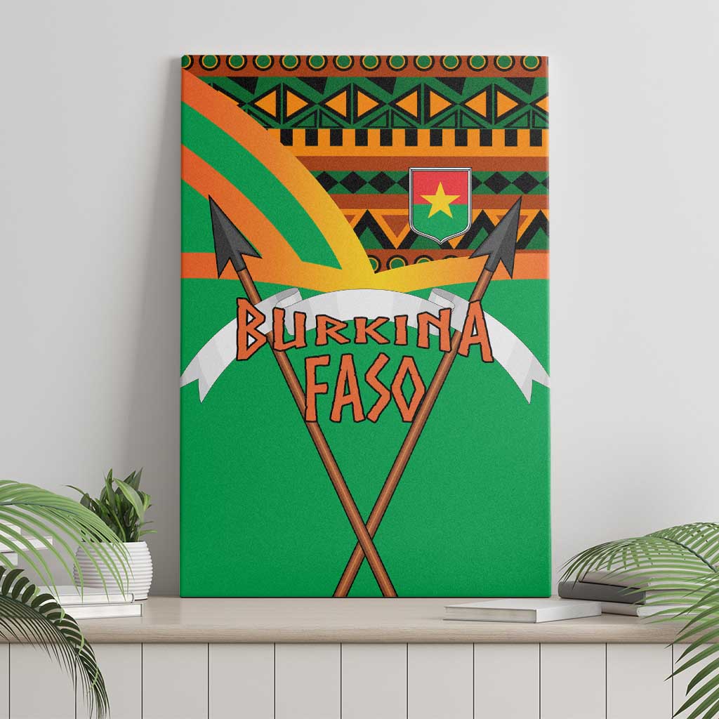 Burkina Faso Heritage Canvas Wall Art Tribal Spears and National Emblem - African Pride