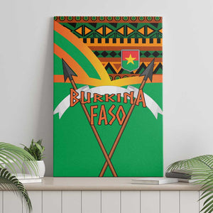 Burkina Faso Heritage Canvas Wall Art Tribal Spears and National Emblem - African Pride