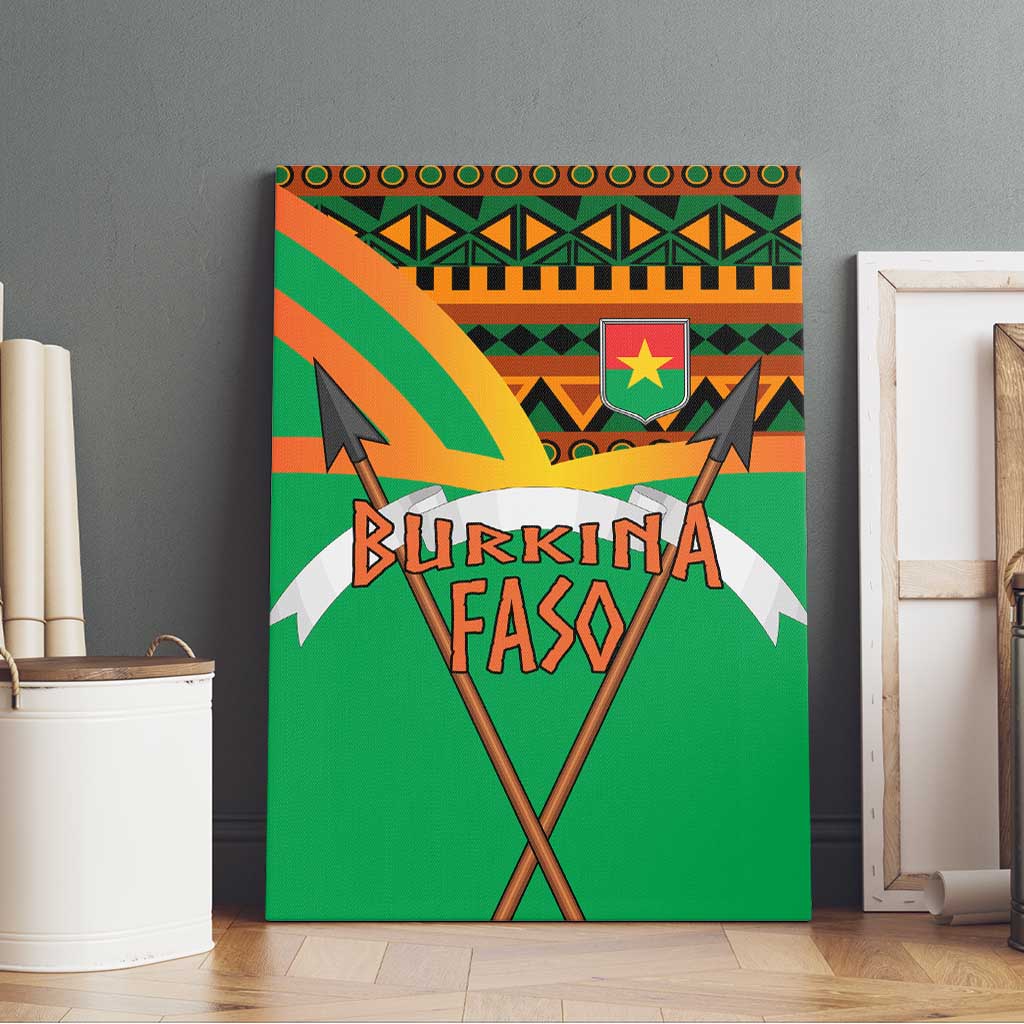 Burkina Faso Heritage Canvas Wall Art Tribal Spears and National Emblem - African Pride