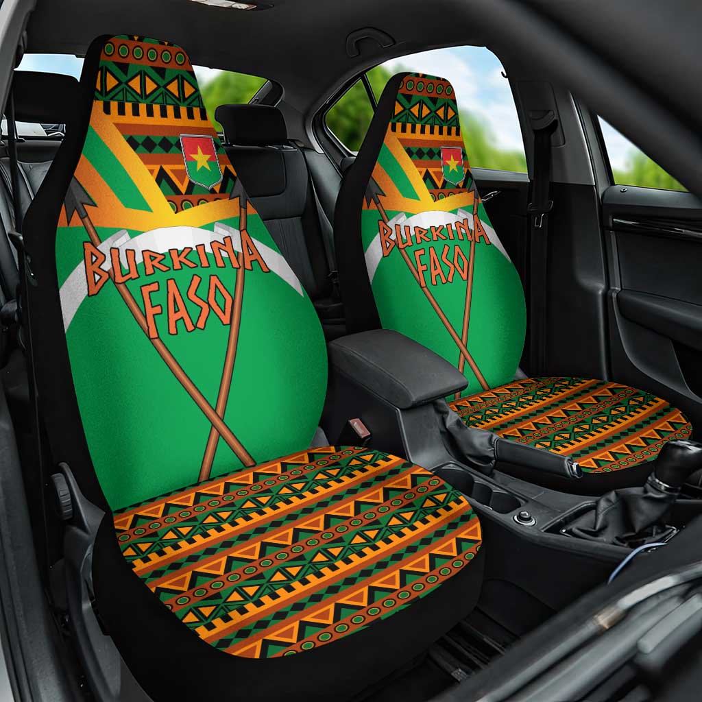 Burkina Faso Heritage Car Seat Cover Tribal Spears and National Emblem - African Pride