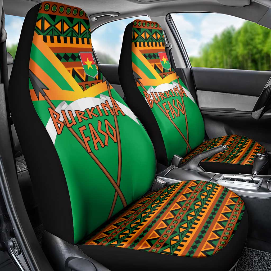 Burkina Faso Heritage Car Seat Cover Tribal Spears and National Emblem - African Pride