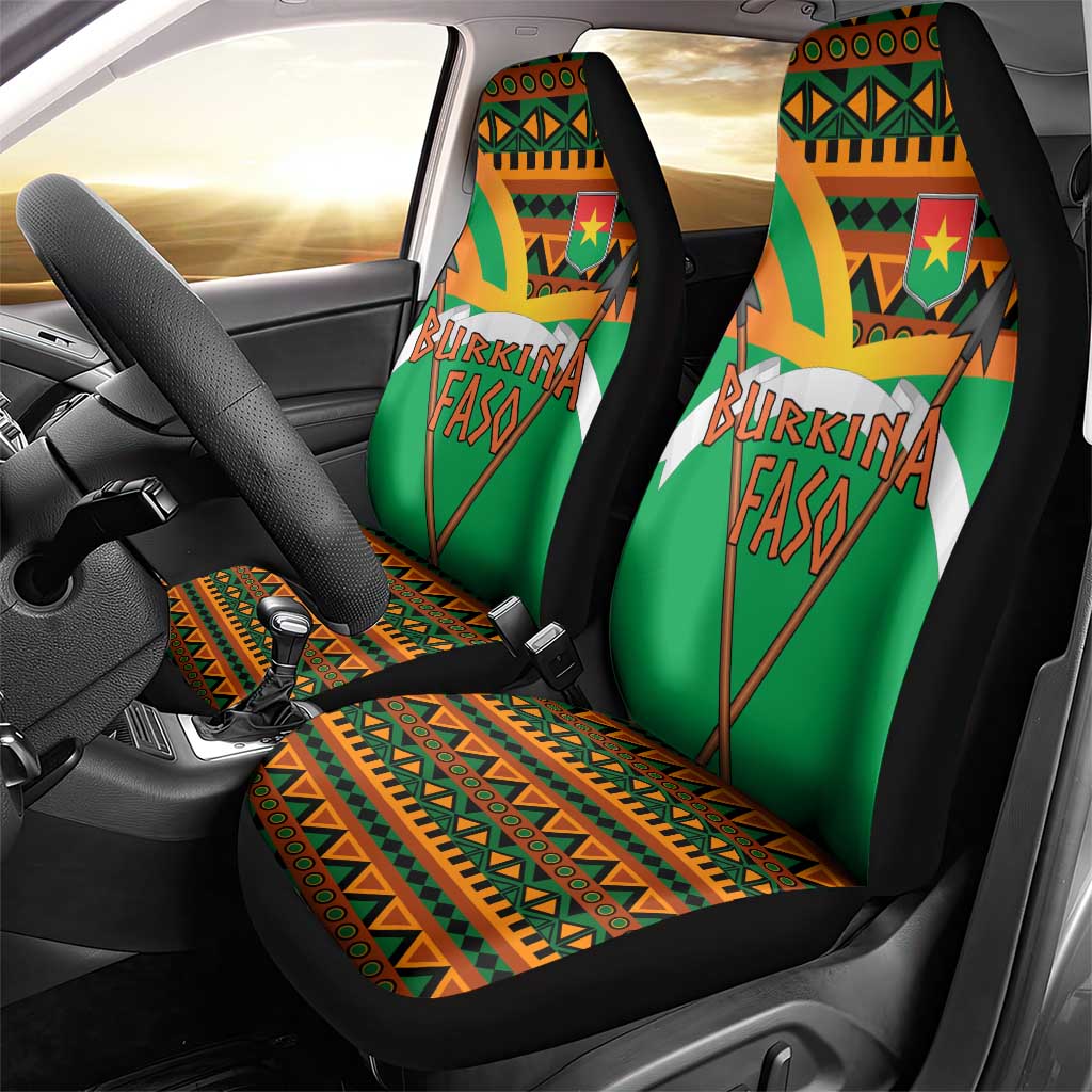 Burkina Faso Heritage Car Seat Cover Tribal Spears and National Emblem - African Pride