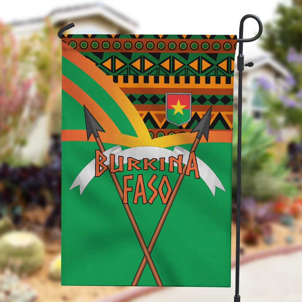 Burkina Faso Heritage Garden Flag Tribal Spears and National Emblem - African Pride
