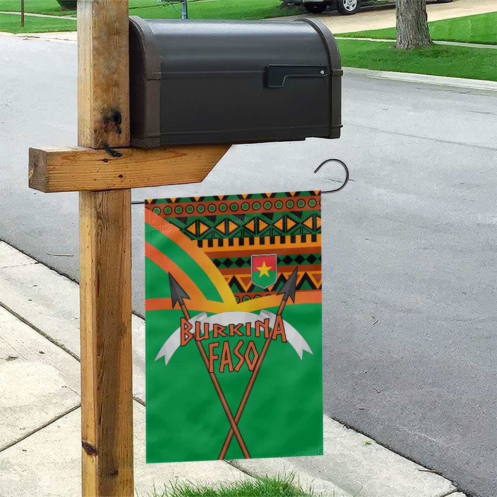 Burkina Faso Heritage Garden Flag Tribal Spears and National Emblem - African Pride